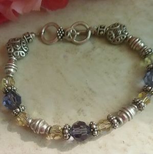 Silver Swarovski bead bracelet